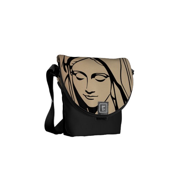 Mary Mother Of Jesus Face Rickshaw Messenger Bag (Front Left)