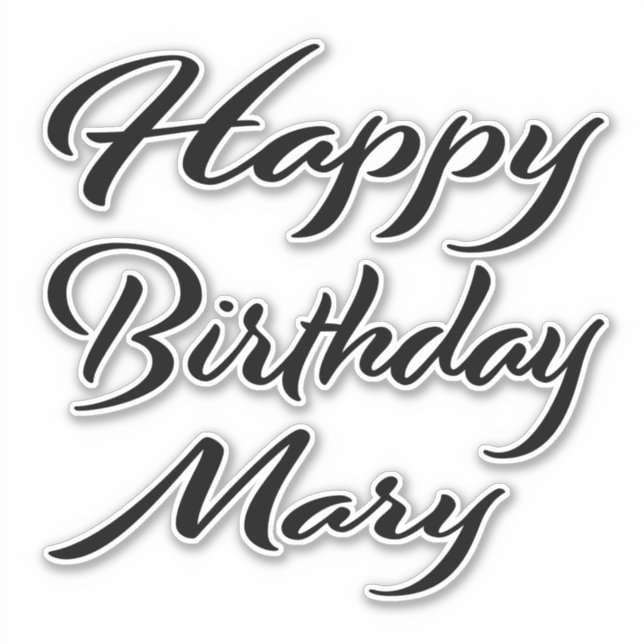 Mary name first name black Sticker birthday (Front)