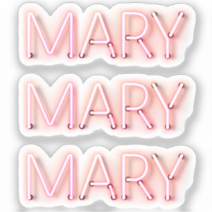 Mary Name in Glowing Neon Lights x3