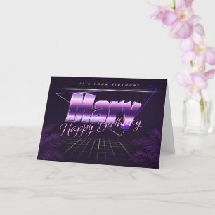 Mary Name Vorname lila retro Karte Geburtstag Card