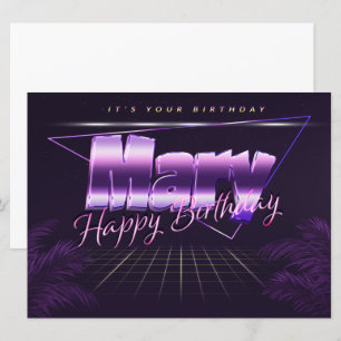 Mary Name Vorname lila retro Karte Geburtstag Card
