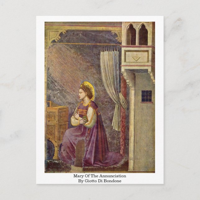 Mary Of The Annunciation By Giotto Di Bondone Postcard (Front)
