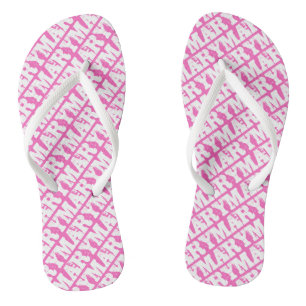 Mary or your Name or Text Pink and White Thongs