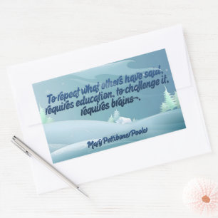 Mary Pettibone Poole Inspirational Quote "Brains" Rectangular Sticker