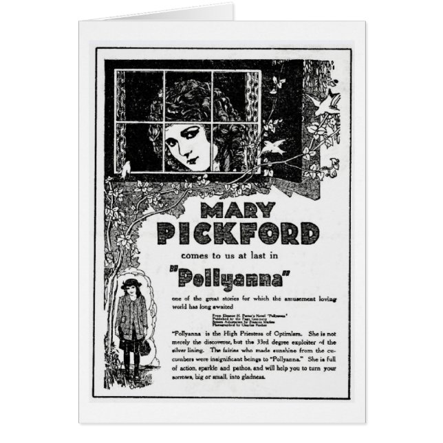 Mary Pickford Pollyanna Advertisement Card (Front)