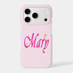 "Mary" Pink Girls Name With Teddies,