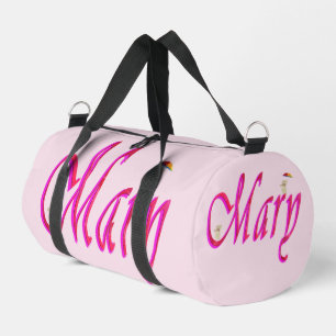 "Mary" Pink Girls Name With Teddies, Duffle Bag