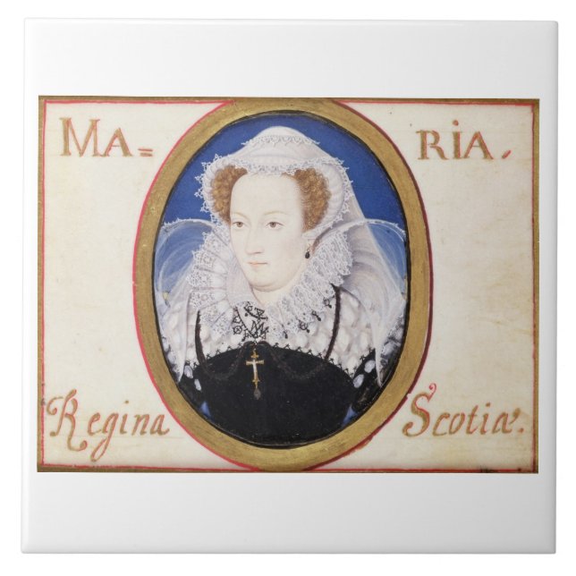 Mary Queen of Scots (1542-87) (gouache on vellum) Tile (Front)