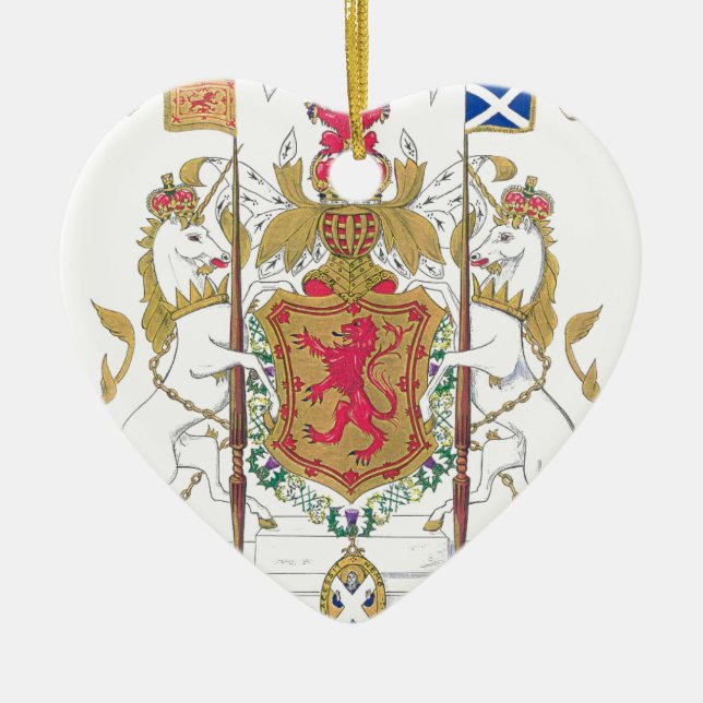 MARY QUEEN OF SCOTS COURT OF ARMS CERAMIC TREE DECORATION (Front)