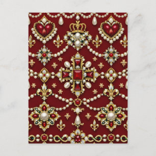 Mary Queen of Scots Inspired Design Magical Jewels Postcard