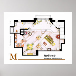 Mary Richards apt from The Mary Tyler Moore Show Poster