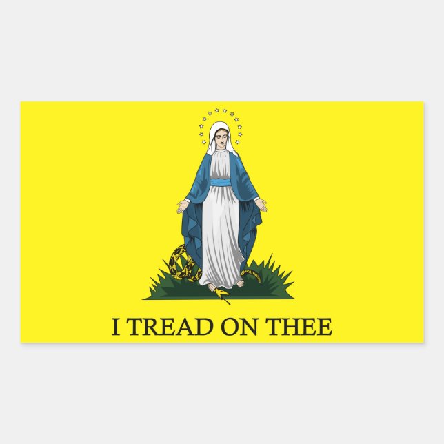 Mary: Serpent Crusher Rectangular Sticker (Front)