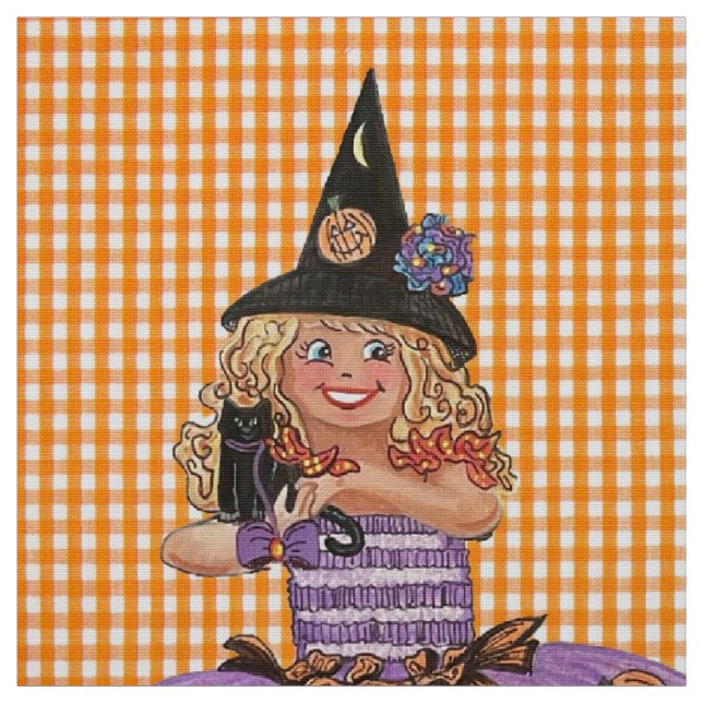 Mary the Happy Halloween Witch Fabric (Swatch)