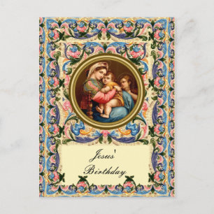 Mary the Madonna and child - Jesus' Birthday Postcard