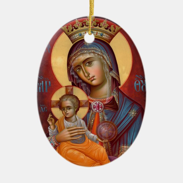 Mary - THEOTOKOS Ceramic Ornament (Front)