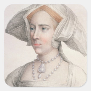 Mary Tudor (1516-58) engraved by Francesco Bartolo Square Sticker