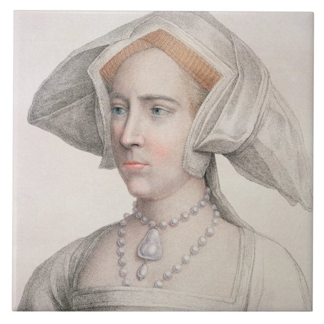 Mary Tudor (1516-58) engraved by Francesco Bartolo Tile (Front)