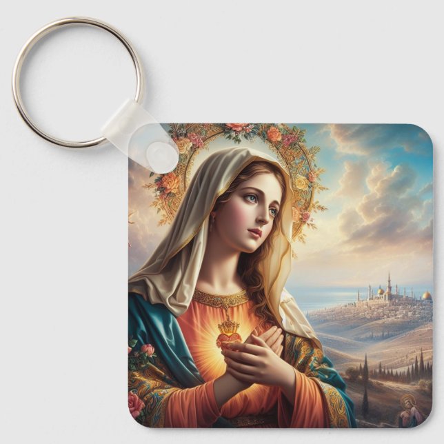 Mary Virgin Jesus Key Ring (Front)