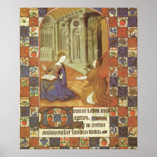 Mary visits her cousin Elizabeth, mediaeval Poster