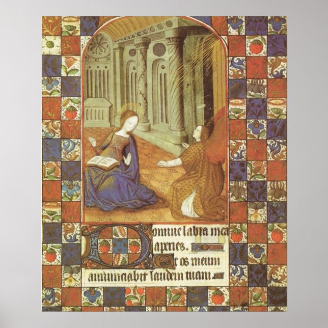 Mary visits her cousin Elizabeth, mediaeval Poster (Front)
