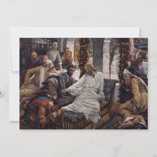 Mary Washing Jesus Feet Invitation (Front)