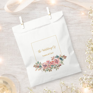 MARY Watercolor Rose Emerald Green Favour Bag