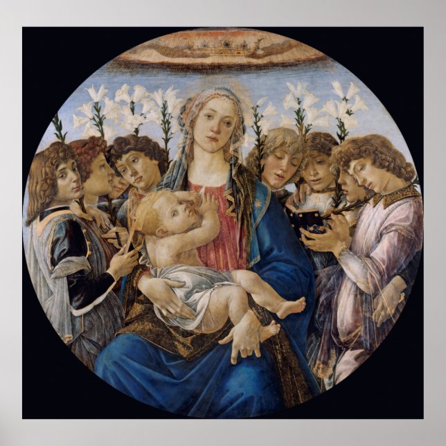 Mary with Child and Singing Angels Botticelli Poster (Front)