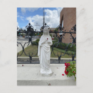 Mary with Heart Flower Petal Postcard