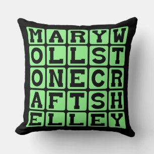 Mary Wollstonecraft Shelley, Frankenstein Author Cushion