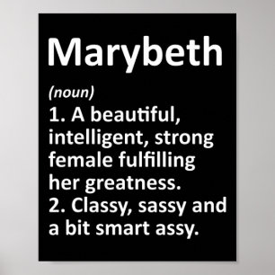 Marybeth Definition Personalised Name Funny Christ Poster