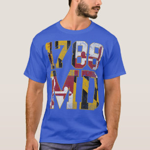 Maryland 1788 Flag Vintage Fade T-Shirt