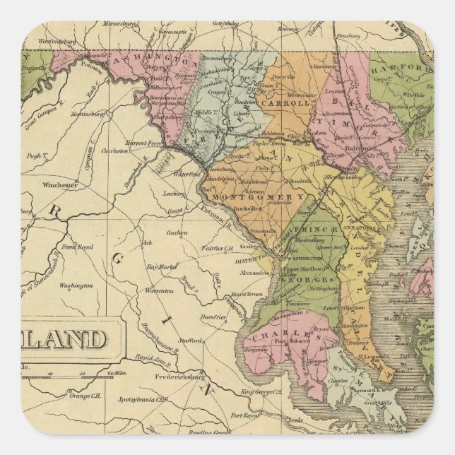 Maryland 3 square sticker (Front)