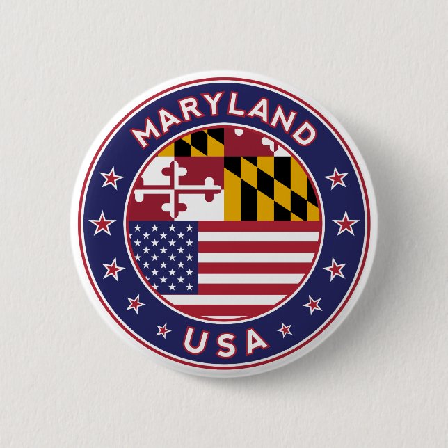 Maryland 6 Cm Round Badge (Front)