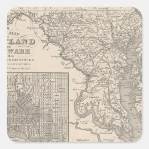 Maryland and Delaware Square Sticker
