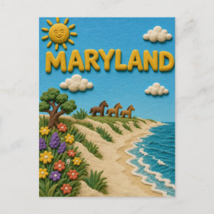 Maryland Assateague Island Modern KLAYKOO Postcard