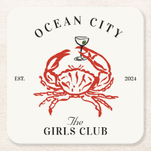 Maryland Bachelorette Girls Club  Square Paper Coaster