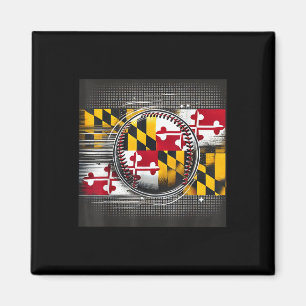 Maryland Baseball Player Design With State Flag Ar Magnet