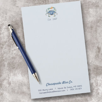 Maryland Blue Crab Custom Business Stationery