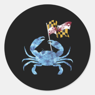 Maryland Blue Crab Flag Of Maryland Family Vacatio Classic Round Sticker