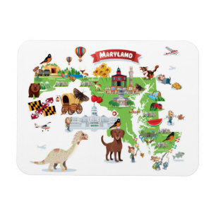 Maryland Cartoon Map Magnet