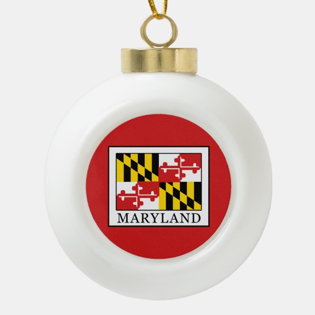 Maryland Ceramic Ball Christmas Ornament (Front)