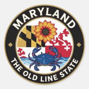 MARYLAND Chesapeake Bay Heritage Emblem Classic Round Sticker