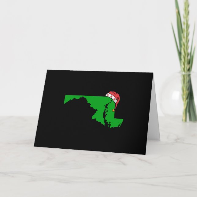 Maryland Christmas Cute Christmas Gift Green US Card (Front)