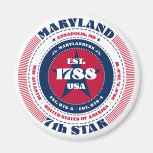 Maryland Circle Typography Souvenir Magnet