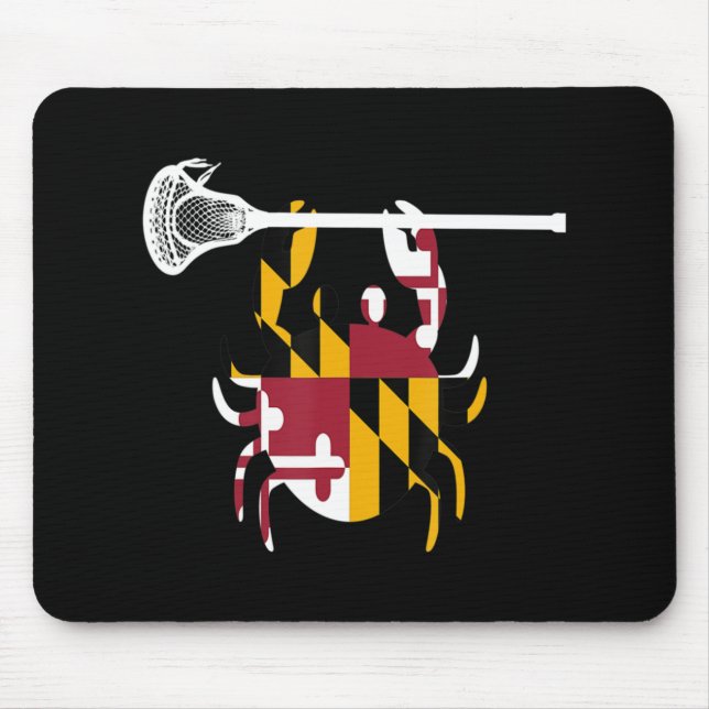 Maryland Crab Lacrosse Boys Stick LAX Sister Broth Mouse Pad (Front)
