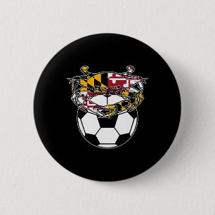 Maryland Crab State Pride Flag Gift - Soccer And B 6 Cm Round Badge