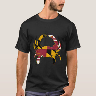 Maryland Crab With Vintage Flag Chesapeake Bay Md T-Shirt