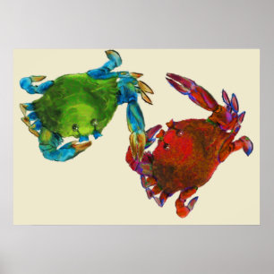 Maryland Crabs Before and After Poster