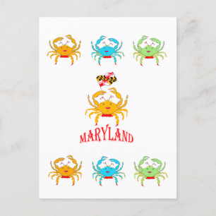 Maryland crabs invitation postcard