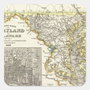 Maryland, Delaware Square Sticker